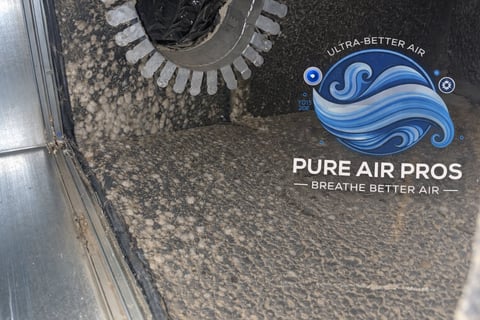 Air duct cleaning equipment with Pure Air Pros logo