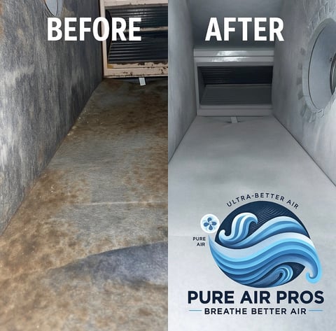 Before and after duct cleaning comparison
